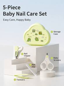 1pc Baby Nail Clipper Set Newborn Anti-Pinch Nail Cutter Nail Clipper Nail File Tweezers Nail Clipper Set - Multicolor - View 6