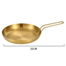 Golden Stainless Steel Frying Pan, Non‑Stick Skillet With Long Wire Hollow Handle,Easy To Clean, Multi‑Purpose Egg & Steak Frying Pan, Kitchen Cookware,Urable Kitchen Cooking Pan For Gas & Electric Stove - View 13