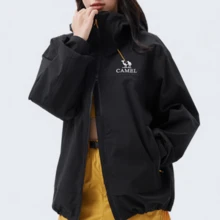 CAMEL CROWN Women's Lightweight Waterproof Rain Jacket Windproof Hooded Hiking Shell Jacket Breathable Raincoat With Zip Pockets For Hiking Camping Travel - Phantom Black - View 5