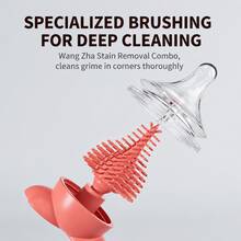 1pc Multifunctional Silicone Cleaning Brush Set, 3-In-1 Cup & Baby Bottle Brush, Handheld Soft Bristle Brush Household Cleaning Tool - Multicolor - View 4