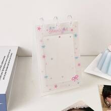 1pc Sweet Pattern Flip Photo Book Stand, 3 Inch Photocard Organizer, Cute Bow Star Heart Design Desktop Picture Frame Idol Photocard Collection Display Album, Back To School - Photo Album - View 5