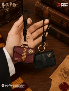 Harry Potter 1Pc Mini Bag Charm Keychain Leather Earphone Case Pouch Compatible With AirPods 1 2 3 Pro Magic School Coin Purse Gift For Girls Women - Multicolor - View 8