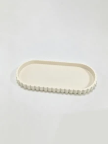 Flexible Cream White Ribbed Jewelry Tray, Elegant Rectangular Decorative Storage Dish, Suitable For Rings, Necklaces, Bracelets, Perfume And Vanity Decor, Women's Gift, Room Decoration, Jewelry Storage, Jewelry Rack, Vanity Organizer - Multicolor - View 14