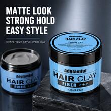 Adglamful Men's Styling Clay, Natural Fresh Scent Matte Hair Wax 120g, Suitable For Creating Voluminous, Dry Styling, Long-Lasting Hold, Lightweight And Non-Sticky, Creating Natural Texture Effect Matte Hair Wax - Mud - View 8