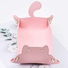 Cat-Shaped Desktop Storage Tray, Office Desk Storage Box, Folding Jewelry, Stationery, Key Storage Tray, Home Desktop Decoration, Suitable For Desktop, Bedroom, Car Storage, And Other Small Items. A Must-Have Cute Storage Tray For Every Household. - Multicolor - View 10