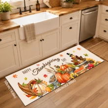1pc Harvest Theme Printed Diatomaceous Earth Kitchen Mat, Absorbent Kitchen Floor Mat, Kitchen Rug, Long Runner Mat, Sink Front Mat, Thanksgiving, Suitable As Thanksgiving Gift, Thanksgiving Decoration, Applicable For Kitchen, Bathroom, Entryway, Hallway, Laundry Room And Home Decor - Multicolor - View 10