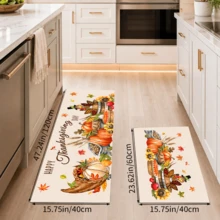 1pc Harvest Theme Printed Diatomaceous Earth Kitchen Mat, Absorbent Kitchen Floor Mat, Kitchen Rug, Long Runner Mat, Sink Front Mat, Thanksgiving, Suitable As Thanksgiving Gift, Thanksgiving Decoration, Applicable For Kitchen, Bathroom, Entryway, Hallway, Laundry Room And Home Decor - Multicolor - View 11