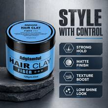 Adglamful Men's Styling Clay, Natural Fresh Scent Matte Hair Wax 120g, Suitable For Creating Voluminous, Dry Styling, Long-Lasting Hold, Lightweight And Non-Sticky, Creating Natural Texture Effect Matte Hair Wax - Mud - View 2