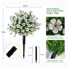 1pc Artificial Purple Flower Ground Stake, UV Resistant Faux Silk Flower, Suitable For Outdoor Garden Yard Patio Lawn Decoration, Multiple Colors Available - Bouquet - View 24