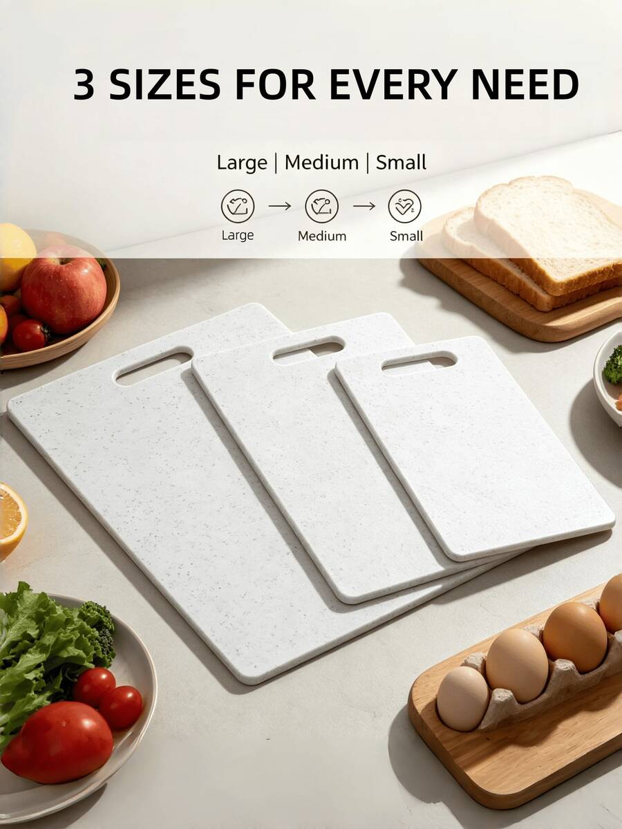 High-Quality Plastic Cutting Board, Marble Pattern Plastic Chopping Board, Available In Different Sizes, Mold-Resistant, Suitable For Kitchen And Restaurant Use, Perfect For Meal Prep For Weight Loss, Non-Slip Kitchen Cutting Board With Hanging Hole, Easy To Clean, Durable, Can Be Used For Cutting Meat, Vegetables, Fruits, Suitable For Home Cooking, Stylish Design