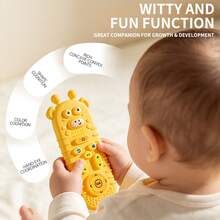 Cute Animal Shaped Remote Control Silicone Baby Teething Toy, 3 Colors Available, Soft Textured Material, STEM Sensory Toy, Back To School Educational Toy, Infant Early Education Hand Grip Training Toy, Indoor/Outdoor Interactive Toy, Suitable For Infants And Toddlers - Multicolor - View 8