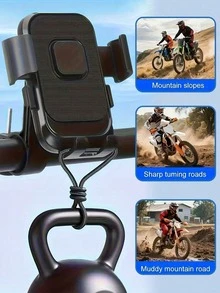 Dudukan Ponsel Sepeda Motor Berputar 360°, Pengunci Sekali Klik, Dudukan Ponsel Sepeda Anti Guncang, Cocok untuk Stang 15-34mm, Dudukan Ponsel Sepeda Listrik dan Skuter Universal, Kompatibel dengan Smartphone 4,7-7,2 Inci - A - View 5