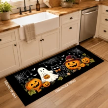 1pc, Cartoon Ghost Black Cat Pumpkin Pattern Printed Diatomaceous Earth Kitchen Mat, Halloween, Can Be Used As Halloween Gift, Halloween Decoration, Absorbent Kitchen Floor Mat, Kitchen Rug, Long Strip Foot Mat, Sink Front Mat, Suitable For Kitchen, Bathroom, Entryway, Hallway, Laundry Room And Home Decor - Multicolor - View 14