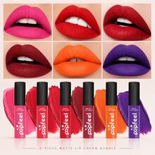 Popfeel 6 Pcs Set Matte Lip Cream Liquid Lipstick, High Pigment Transfer Resistant Velvet Lip Makeup Choice Official Affordable Makeup - Baby Pink - View 7