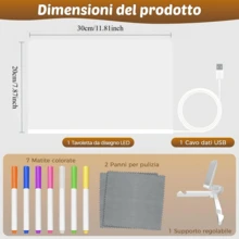 LED Message Board With 7-Color Pens, Acrylic Glowing Drawing Board, LED Light-Up Drawing Board With Stand, Suitable For Office, Home, Christmas Gift, New Year Gift, Back To School Gift - Multicolor - View 6