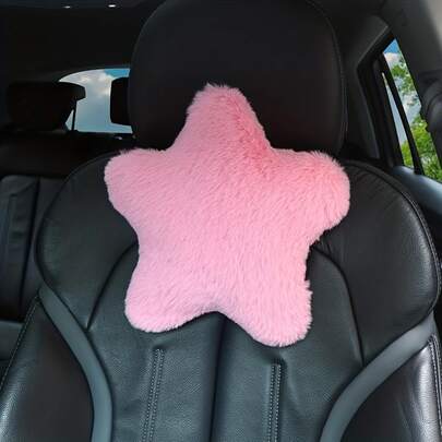 1pc Star Pattern Car Neck Pillow, Lumbar Support, Suitable For Most Car Models, Car Interior Accessories, Women's Car Supplies
