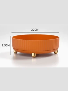 1pc Large Capacity Multi-Function Rotating Storage Box - Heavy Duty Plastic Organizer Tray With Gold Legs, Suitable For Bathroom, Kitchen, Office, Living Room - Space-Saving Modern Decorative Centerpiece With Rounded Edges - Multicolor - View 8