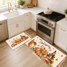 1pc Harvest Theme Printed Diatomaceous Earth Kitchen Mat, Absorbent Kitchen Floor Mat, Kitchen Rug, Long Runner Mat, Sink Front Mat, Thanksgiving, Suitable As Thanksgiving Gift, Thanksgiving Decoration, Applicable For Kitchen, Bathroom, Entryway, Hallway, Laundry Room And Home Decor - Multicolor - View 14