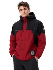 Timberland New Men's Outdoor Hiking Climbing Sports Softshell Hooded Jacket - Red/Black - View 1