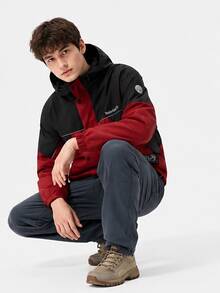 Timberland New Men's Outdoor Hiking Climbing Sports Softshell Hooded Jacket - Red/Black - View 4