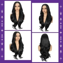 websterwigs Black 13x4 Glueless Lace Front Wig For Women, 26 Inch Synthetic Wig, Halloween - Multicolor - View 8