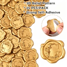 25入 3D 壓紋鳶尾花與字母 G 圖案蠟封貼紙，自黏式蠟封貼，適用於婚禮邀請函、信封、禮物包裝、聖誕卡與剪貼簿 - 字母 G - 查看 10