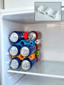 Stackable Soda Can Organizer Rack, Non-Slip Beverage Can Storage Rack, Space-Saving Beverage Can Dispenser, Suitable For Refrigerator, Kitchen Cabinet And Pantry - Multicolor - View 3
