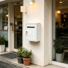 Household Wall‑Mounted Locked Mailbox, Rust‑Proof And Durable, Anti‑Theft With Keys, Capable Of Storing Letters And Newspapers, Easy To Install, Suitable For Homes And Shops. - A - View 5