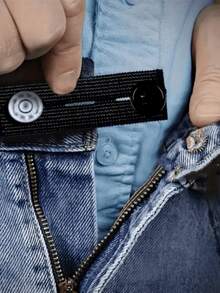 2/4/8pcs Black Seamless Splicing Belt Extender Buckle, Instant Adjustment, Convenient For Jeans And Casual Pants Waist Size Adjustment - Multicolor - View 1