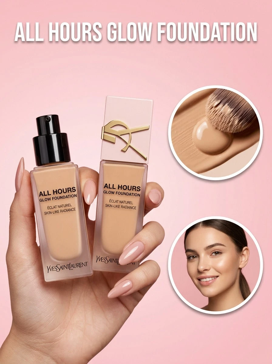 Yves Saint Laurent All Hours Glow Foundation MC5 25 Ml – Foundation, Radiant Finish, For Women, MC5, Hyaluronic Acid, Suitable For Daily Makeup - MC5 - View 1
