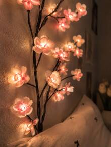1pc Cherry Blossom Branch LED String Lights, USB Powered, 8 Flashing Modes, Soft And Bendable, Suitable For Indoor/Outdoor Spring/Summer Decoration, Living Room, Bedroom, Wall, Wedding, Party, Valentine's Day, Birthday And Graduation Gift - Warm white light - View 9