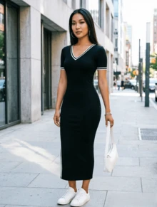 Vestidos midi para mujer - Negro - Ver 3