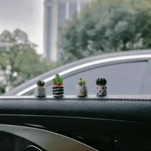 1/4/8pcs Mini Cactus Car Ornament, Adorable Plant Design, Healing Resin Decor, Dashboard, Rearview Mirror, Exquisite Small Desktop Ornament, Garden Pot Decoration, Holiday Gift - Cactus - View 7