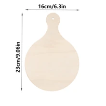 2/6/12pcs Round Wooden Board With Handle 9.06X6.3 Inch DIY Wooden Board, Suitable For Crafts DIY Holiday Decoration - A - View 5