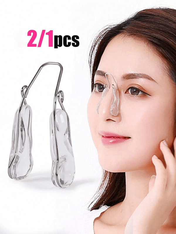2/1pc Transparent Silicone Nose Clips, Soft Silicone Nostril Clips, Painless Nose Clips, Transparent Nose Clips - Reusable, Odorless, Battery-Free, Suitable For Various Beauty Scenarios, Comfortable And Convenient.