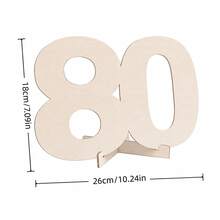 1pc Wooden Number Guest Sign-In Decor, 18/20/25/30/40/50/60/70/80th Birthday And Wedding Anniversary Decoration, Customizable With Name And Wishes, Suitable For Party Table Centerpiece, Photo Prop And Personalized Message - A - View 17