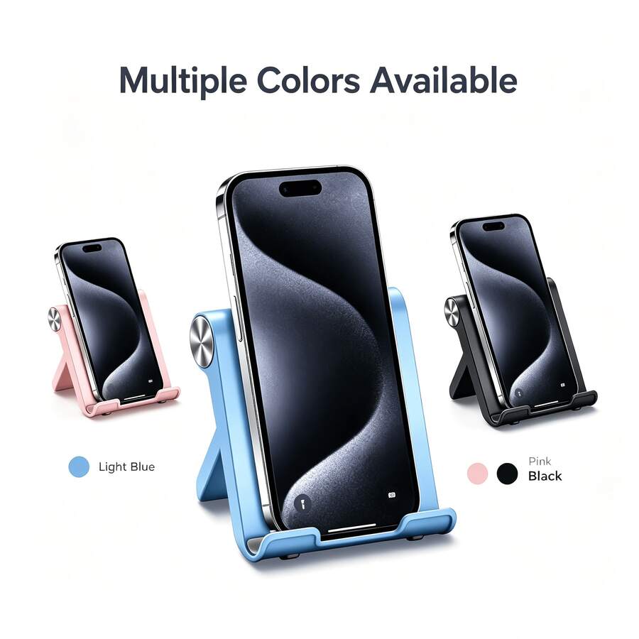 1pc Foldable Portable Desktop Phone Stand, Premium ABS, Adjustable Angle, Compact Lightweight Pocket Size, Suitable For All Smartphones And Tablets, Stable Anti-Slip, Space Saving