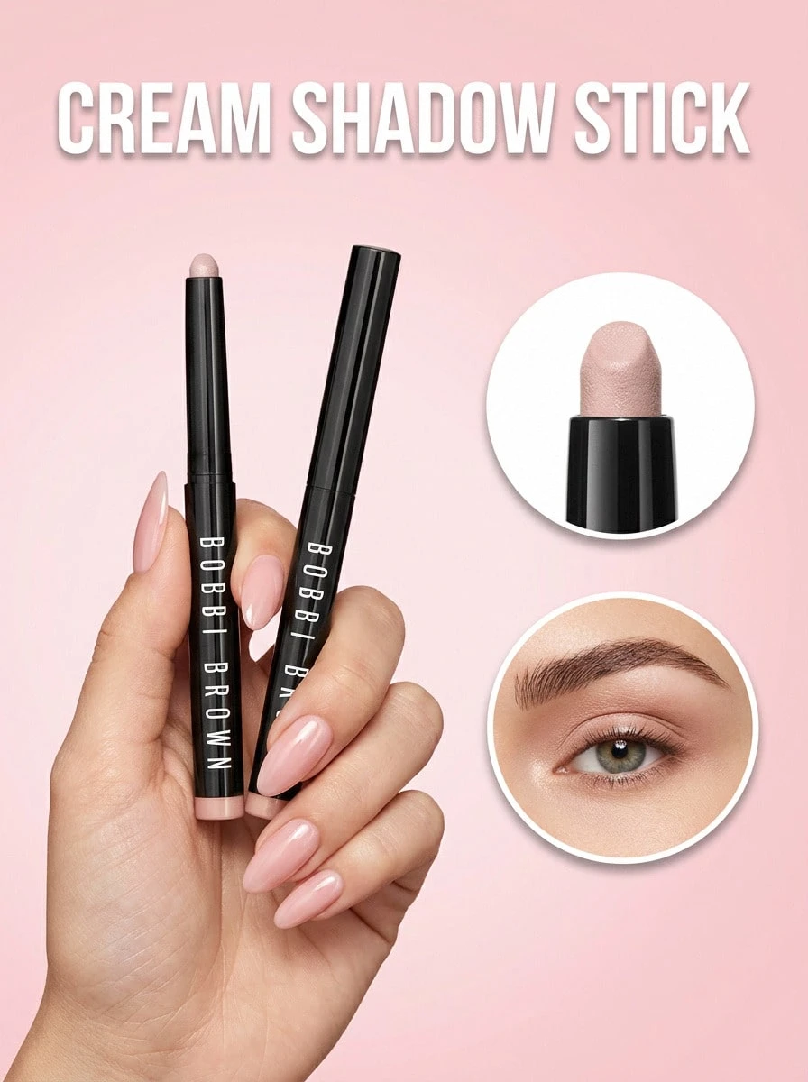Bobbi Brown Long-Wear Cream Shadow Stick 1,6 G – Eyeshadow Stick, Waterproof, For Makeup Beginners, Shimmer Pink, Suitable For Daily Eye Makeup - golden pink shimmer - View 1