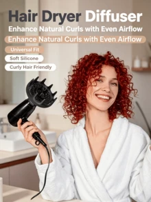Adjustable Hair Dryer Diffuser, Curly Hair Drying Hood Attachment, Salon‑Grade Wind Cover For Natural Wavy Hair Home Hairstyle - Multicolor - View 4