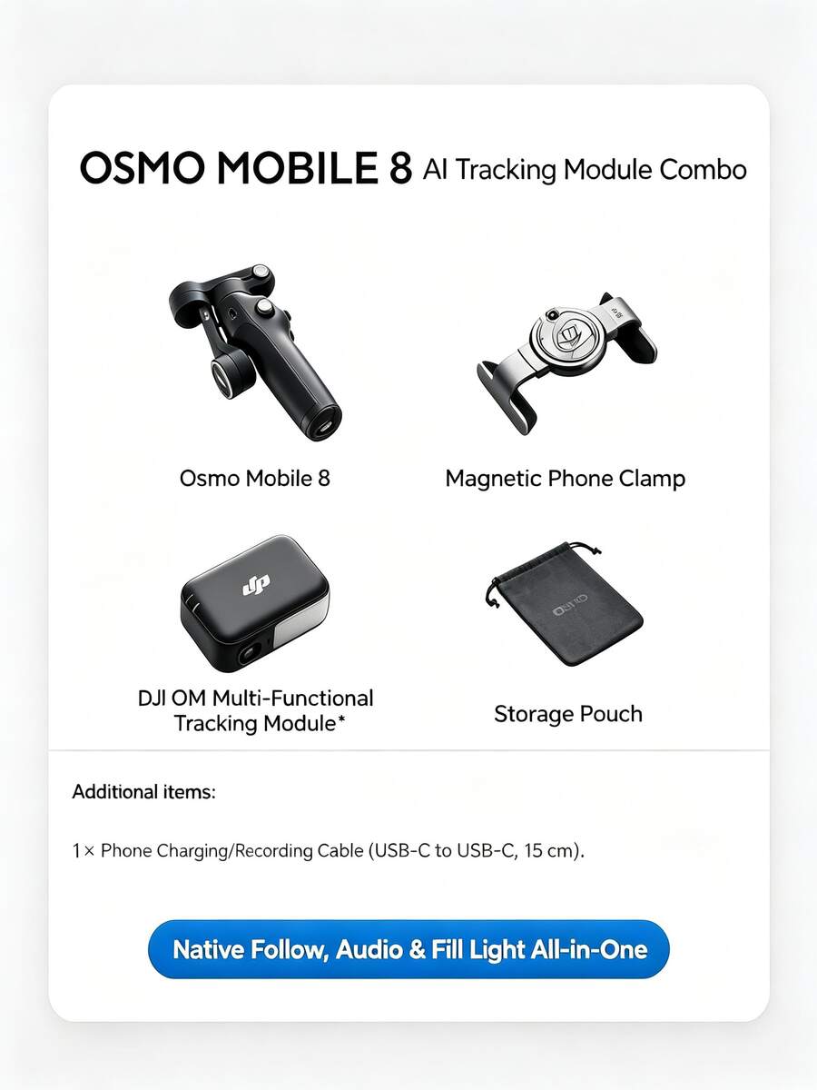 dji Osmo Mobile 8 手機穩定器手持雲台 OM8 360度跟拍防抖自拍桿 折疊便攜直播 Vlog 神器 - 查看 1
