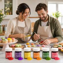 Cherrysea. 6 Colors Natural Food Coloring Powder Set, No Artificial Dyes Vivid Water‑Based Plant‑Based Food Colorants, 3g Per Jar, For Cake Decorating, Frosting, Cookies, Baking, Red Green Pink Purple Orange Yellow - Multi-color - View 9