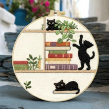 1PC 20*20cm/7.9*7.9in,Architecture And Animals Embroidery Kit, DIY Handmade Embroidery Set For Adult Beginners, Home Gift, Women's Sewing Gift, Including User Manual, Printed Pattern Fabric, Embroidery Frame, Needle And Thread. - Architecture - View 8