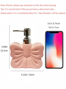 1pc Bowknot Soap Dispenser, Cute Sweet Style Refillable Lotion Pump Bottle, Ribbon Shaped Hand Soap Dispenser, Bathroom Sink Countertop Decor, Suitable For Sink, Kitchen, Apartment, Dorm - Multicolor - View 10
