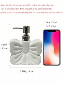 1pc Bowknot Soap Dispenser, Cute Sweet Style Refillable Lotion Pump Bottle, Ribbon Shaped Hand Soap Dispenser, Bathroom Sink Countertop Decor, Suitable For Sink, Kitchen, Apartment, Dorm - Multicolor - View 11