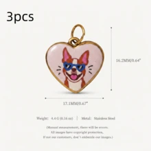 1/3pcs Quirky Mixed Pendant, Exquisite Cartoon Style, 18kpvd Gold Plated 316 Stainless Steel Material, Waterproof And Fade-Resistant, Suitable For DIY Creative Necklace, Bracelet, Earrings, Bag Chain, Keychain, Waterproof And Sweat-Resistant, Suitable For Daily Casual Wear - Multicolor - View 16