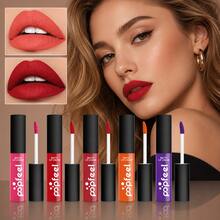 Popfeel 6 Pcs Set Matte Lip Cream Liquid Lipstick, High Pigment Transfer Resistant Velvet Lip Makeup Choice Official Affordable Makeup - Baby Pink - View 6