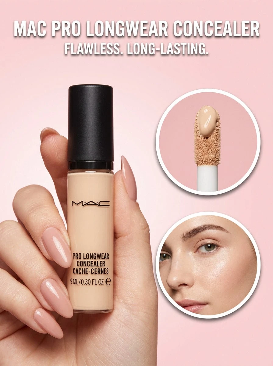 MAC Pro Longwear Concealer NC45 9 Ml – Matte Finish, Full Coverage For Dark Circles And Blemishes, Water-Resistant Liquid Base, Ideal For Medium-Deep Tones, Professional Quality, All-Day Wear Performance - NC15 - View 1