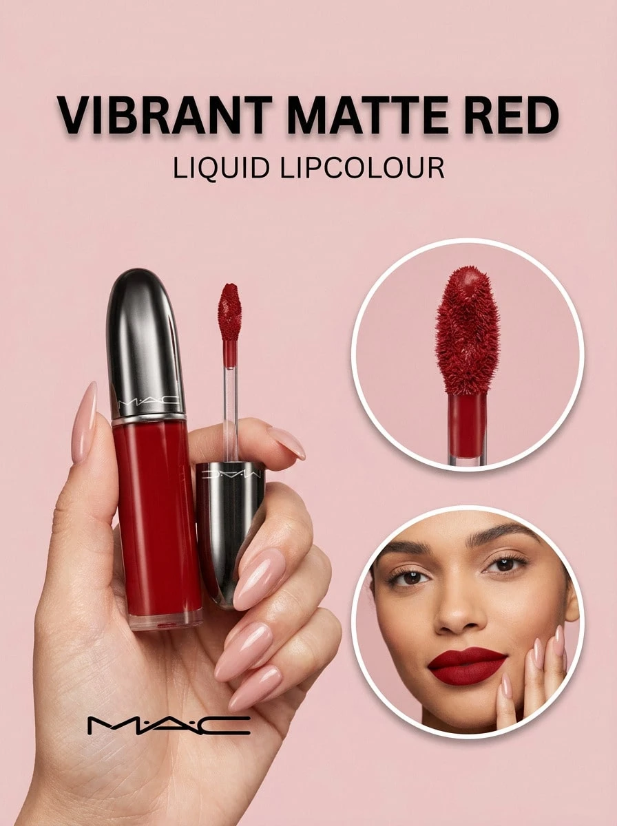 MAC Retro Matte Liquid Lipcolour Carnivorous 5 Ml – Liquid Lipstick, Long-Wearing, For Women, Carnivorous, Suitable For Evening Parties - Carnivorous - View 1