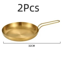 Golden Stainless Steel Frying Pan, Non‑Stick Skillet With Long Wire Hollow Handle,Easy To Clean, Multi‑Purpose Egg & Steak Frying Pan, Kitchen Cookware,Urable Kitchen Cooking Pan For Gas & Electric Stove - View 14