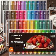 180pcs Colored Pencils Set, Suitable For Adult Coloring Books, Perfect For Coloring, Layering And Blending - 180 Colors Of Oil Colored Pencils - View 3